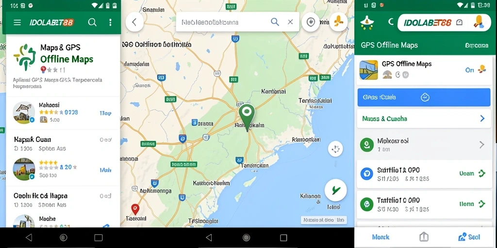 Tampilan antarmuka aplikasi IDOLABET88 untuk GPS Offline Maps.