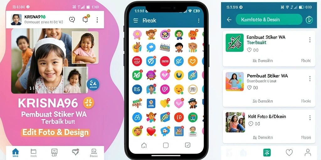 Tampilan antarmuka KRISNA96 yang intuitif untuk membuat stiker WA.
