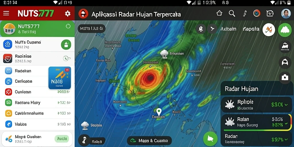 Tampilan antarmuka NUTS777 yang menampilkan radar hujan secara real-time.
