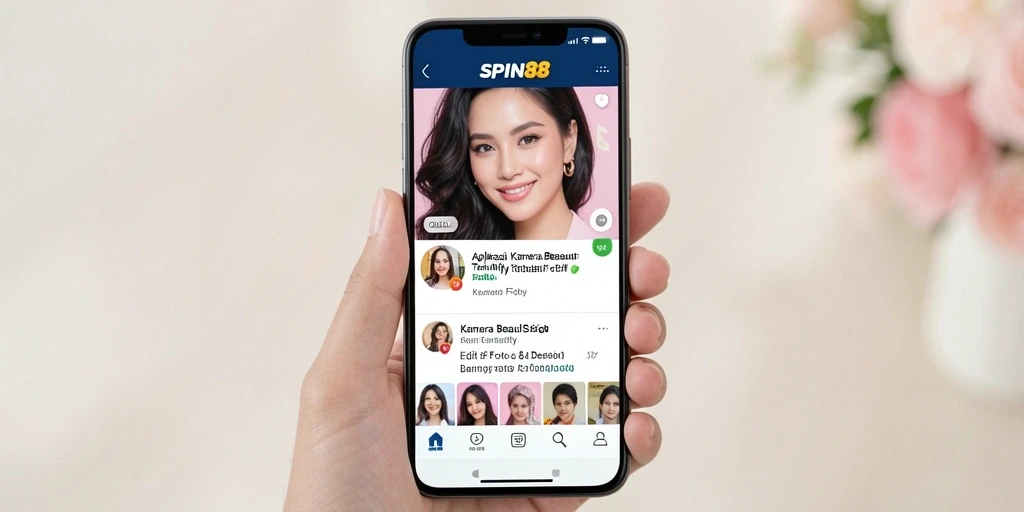 Tampilan antarmuka SPIN88 dengan fitur edit foto yang menarik.